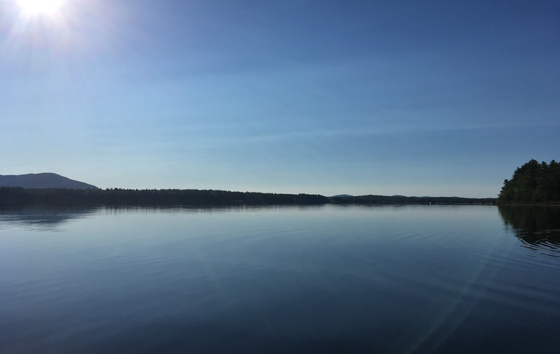 this is the waterskiing equivalent of a powder day, except your tracks disappear every run